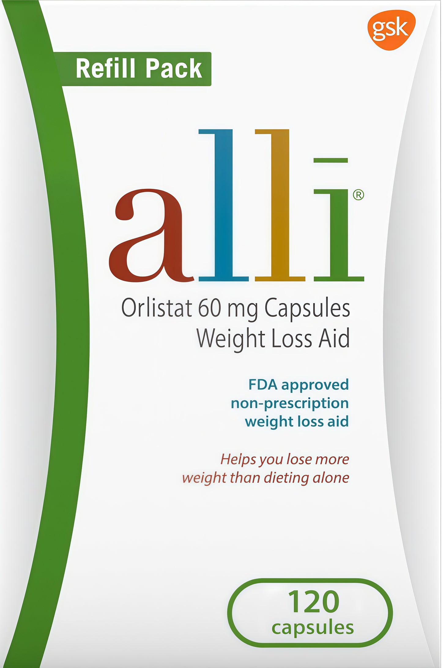 alli Weight Loss Diet Pills, Orlistat 60mg Capsules, Non Prescription WeightLoss Aid
